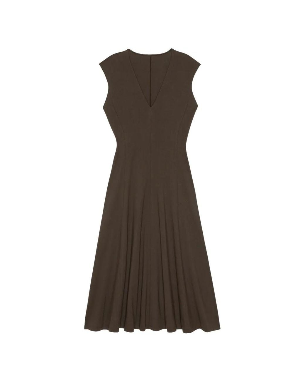 FRAME Brown Studio V-Neck Dress