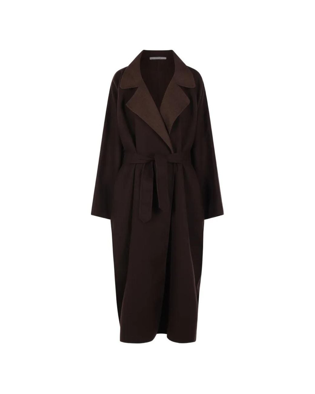 Dusan Black Belted Wrap Wool Coat