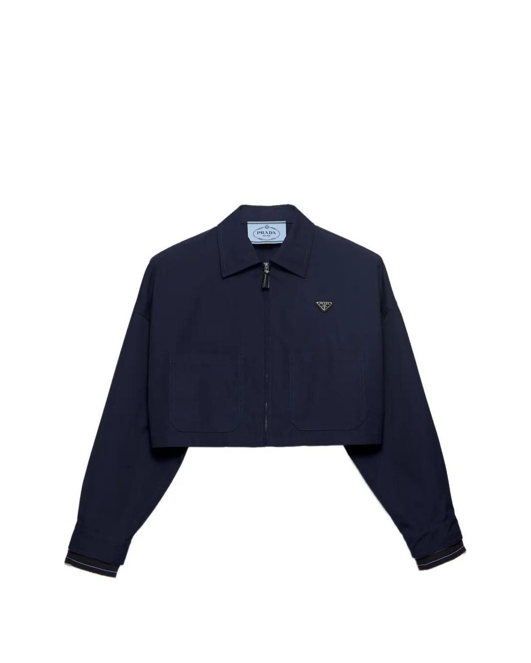 Prada Blue Poplin Blouson Jacket