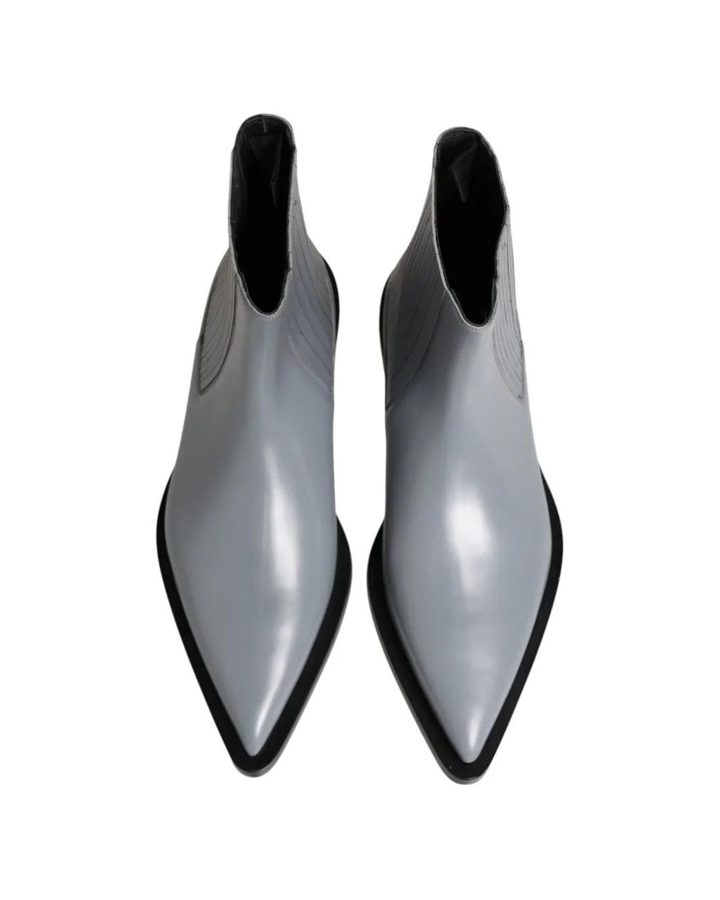 Dolce & Gabbana White Pointed-Toe Chelsea Ankle Boots for men