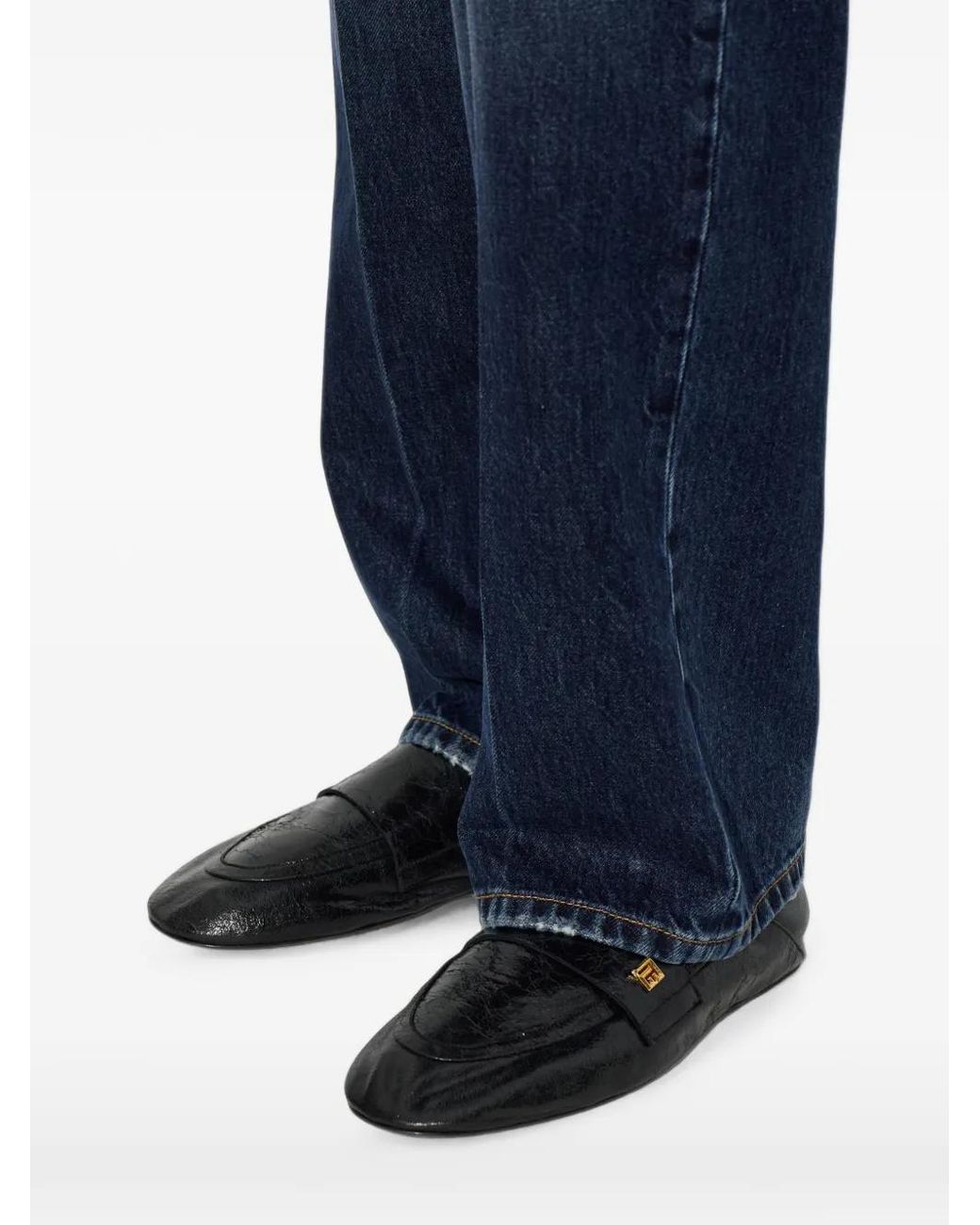 Balmain Black Logo-Plaque Leather Loafers