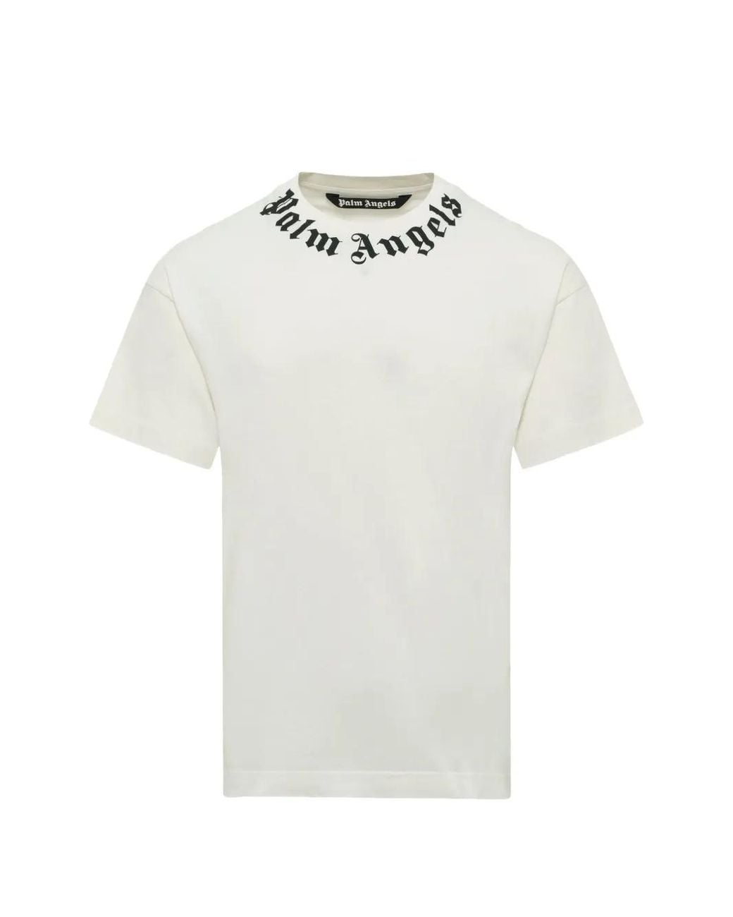 Palm Angels White Logo Cotton T-Shirt for men