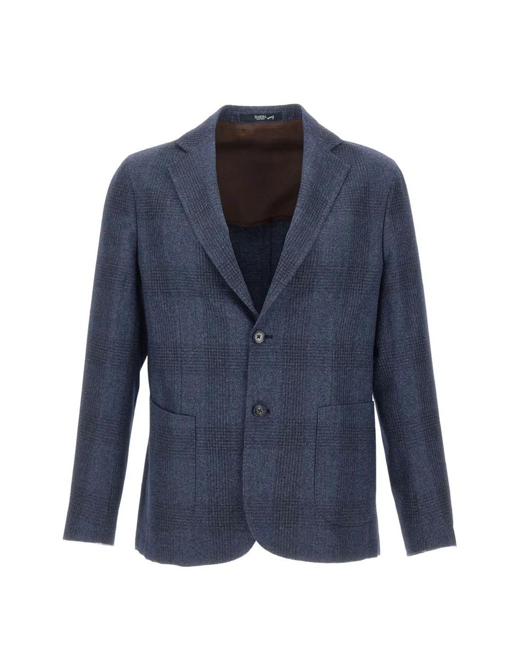 Barba Napoli Blue Easy Check Blazer for men