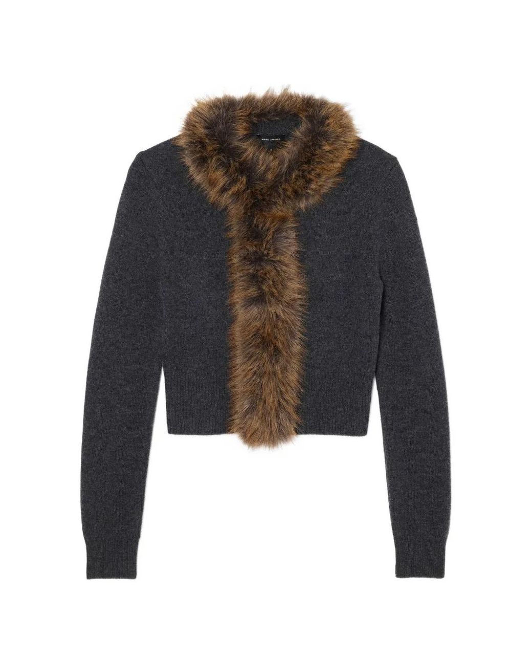 Marc Jacobs Black Faux-Fur Lined Cardigan