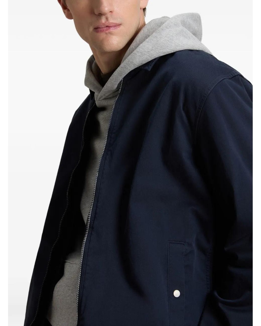 Woolrich Blue Cotton Jacket for men
