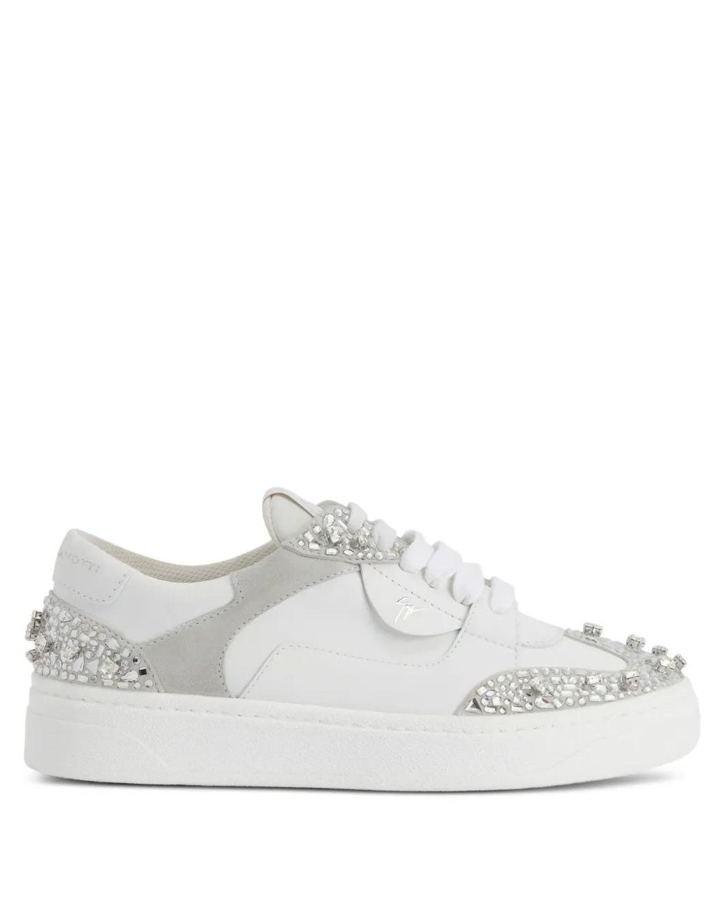 Giuseppe Zanotti White Gz94 Bead-Rhinestone Sneakers for men