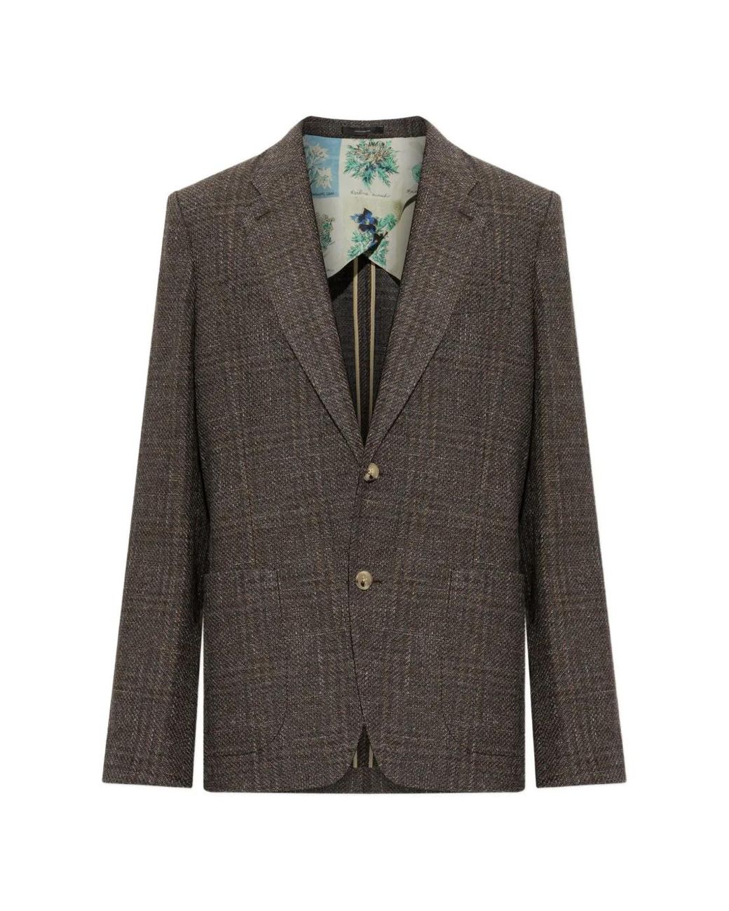 Paul Smith Gray Check Wool Patch-Pocket Buggy-Lined Blazer for men