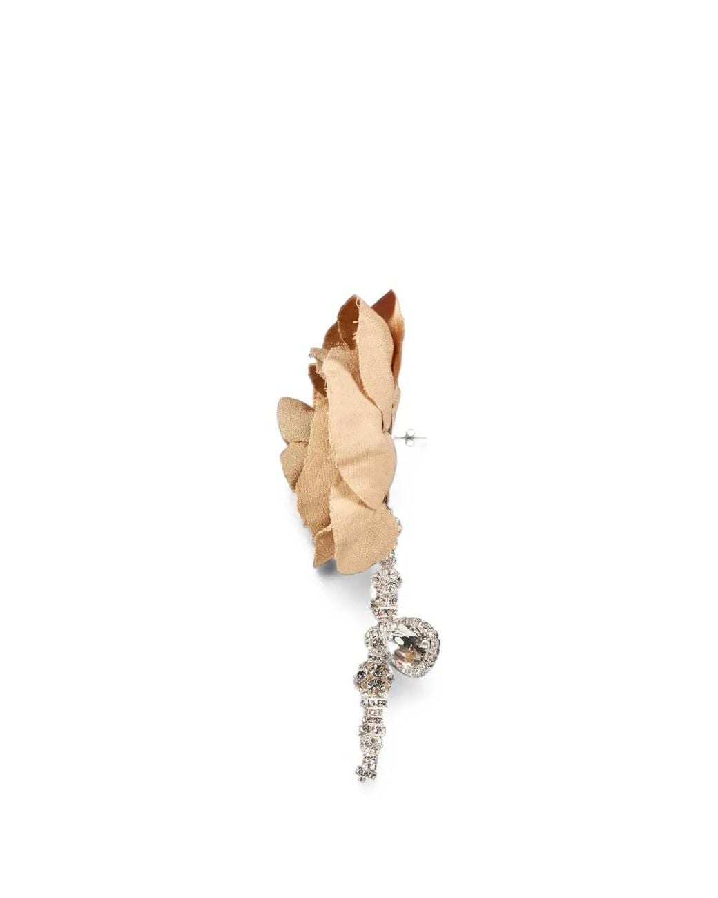 Magda Butrym Metallic Floral-Applique Crystal-Embellished Single Earring