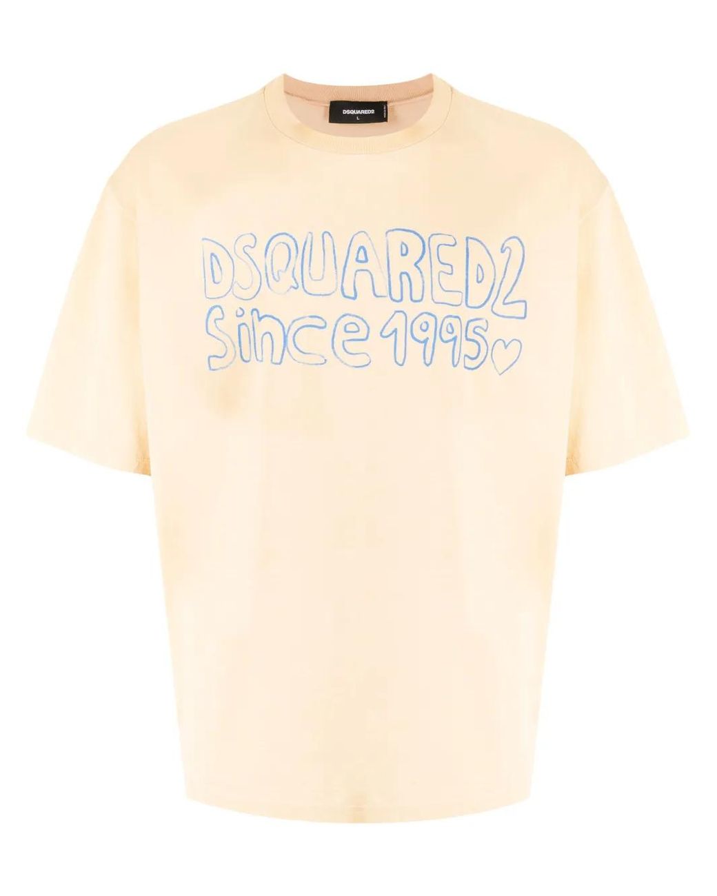 DSquared² Natural Logo-Print Cotton T-Shirt for men