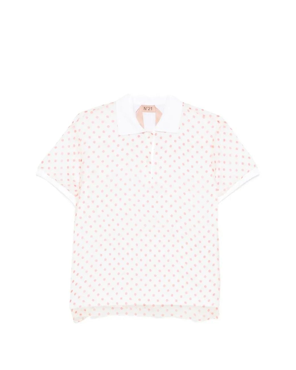 N°21 White Polka Dot Polo Shirt