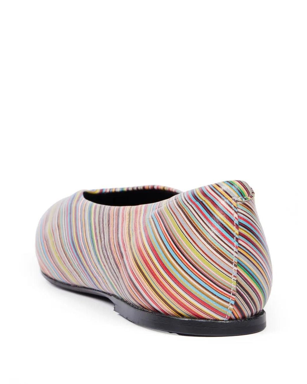 Paul Smith White Striped Ballerina Shoes