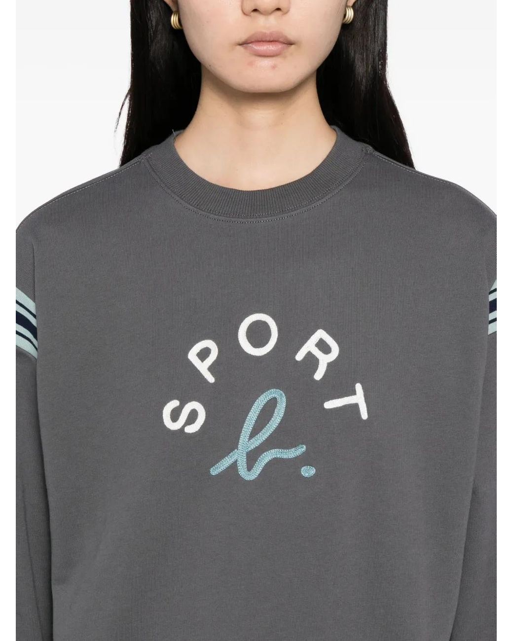 SPORT b. by agnès b. Gray Cropped Sweatshirt