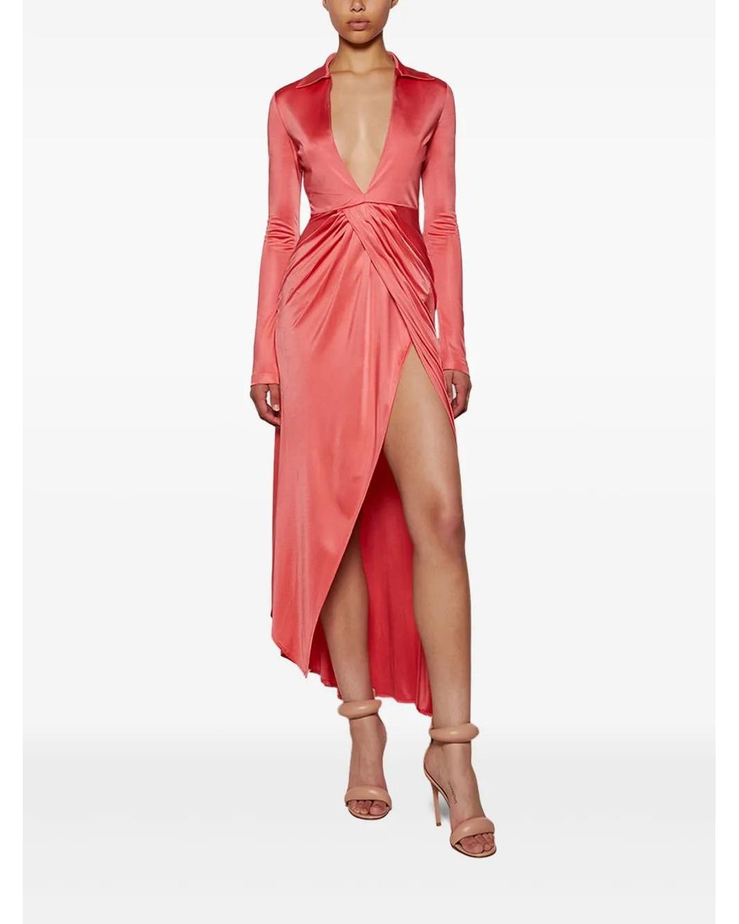 Vestido Drapeado De Jersey Givenchy de color Red