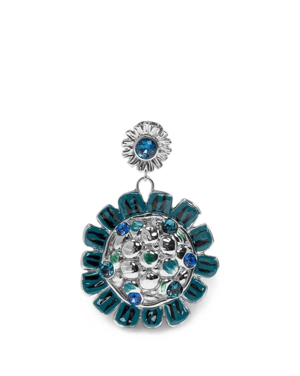 Marni Blue Floral-Motif Earrings