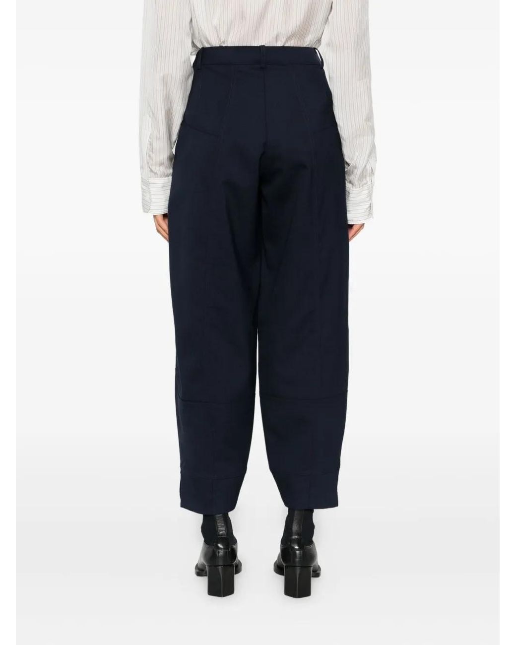 Pinko Broek Met Knoopsluiting En Vlakken in het Blue