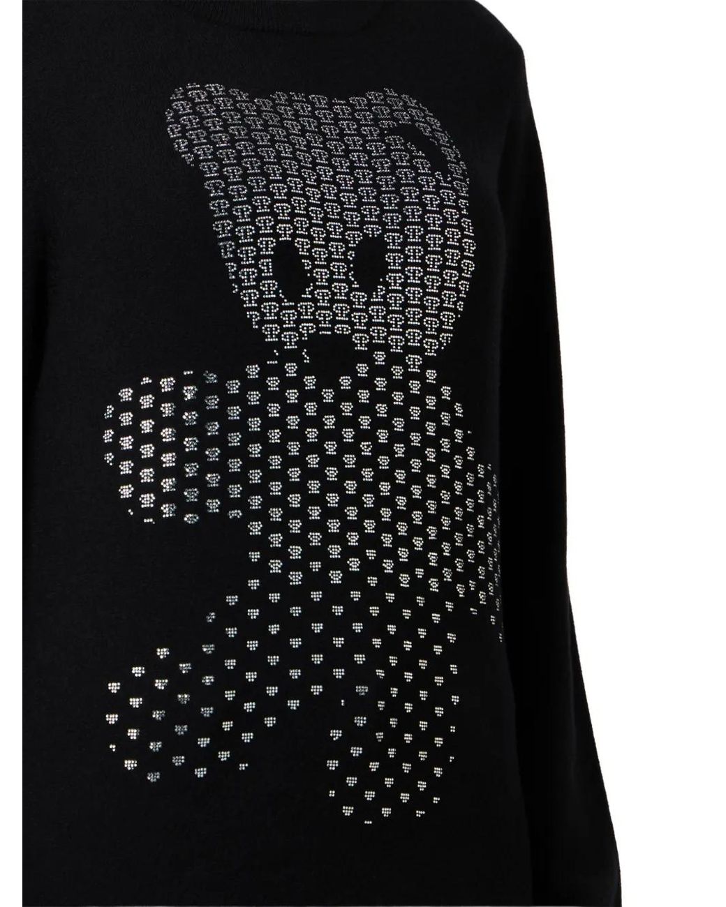 Philipp Plein Black Wool Cashmere Teddy Pullover