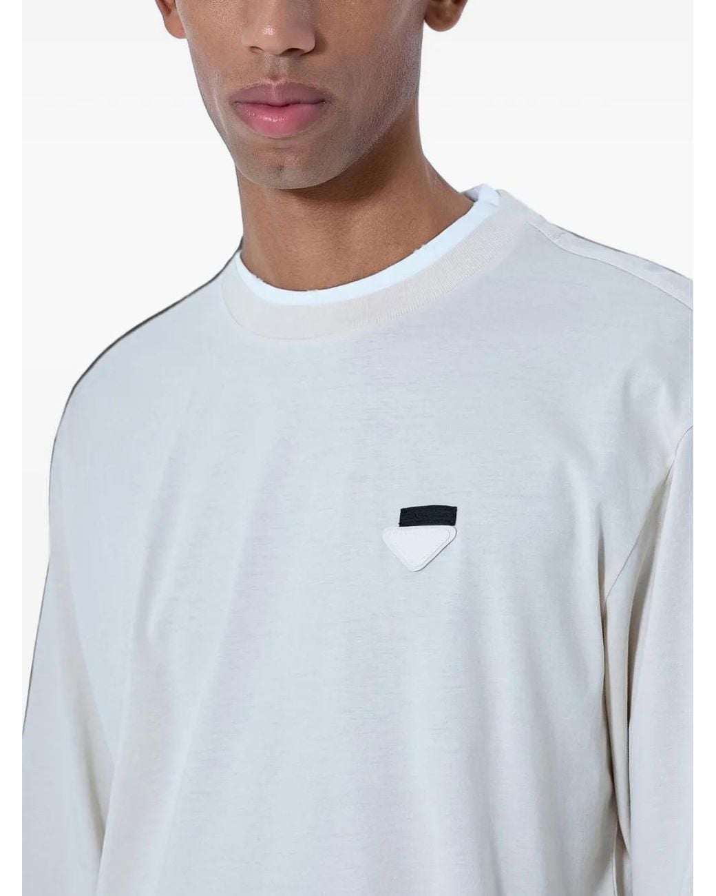 Prada Blue Long-Sleeved Cotton T-Shirt for men
