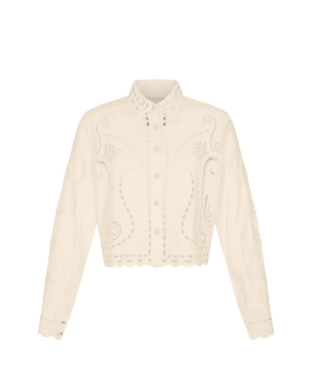 Carolina K White Lizz Broderie-Anglaise Scalloped Jacket