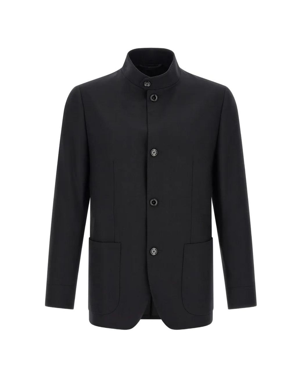 Lardini Black Cashmere High-Neck Field Jacket for men