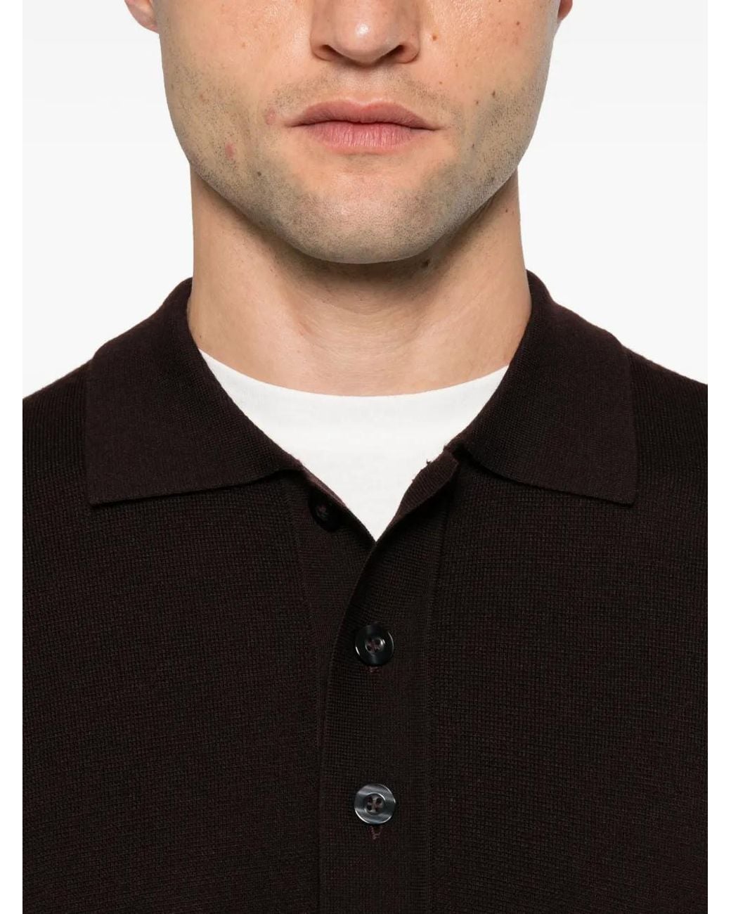 Low Brand Black Polo En Laine for men