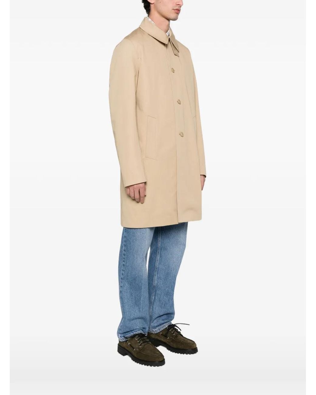 Fursac Natural Button Pocket Trench Coat for men