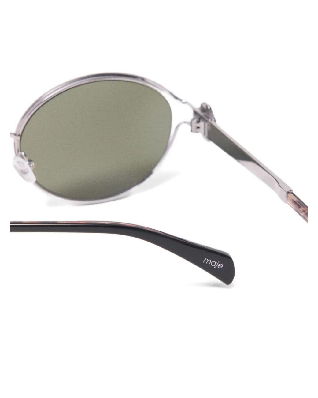 Maje Gray Round-Frame Sunglasses