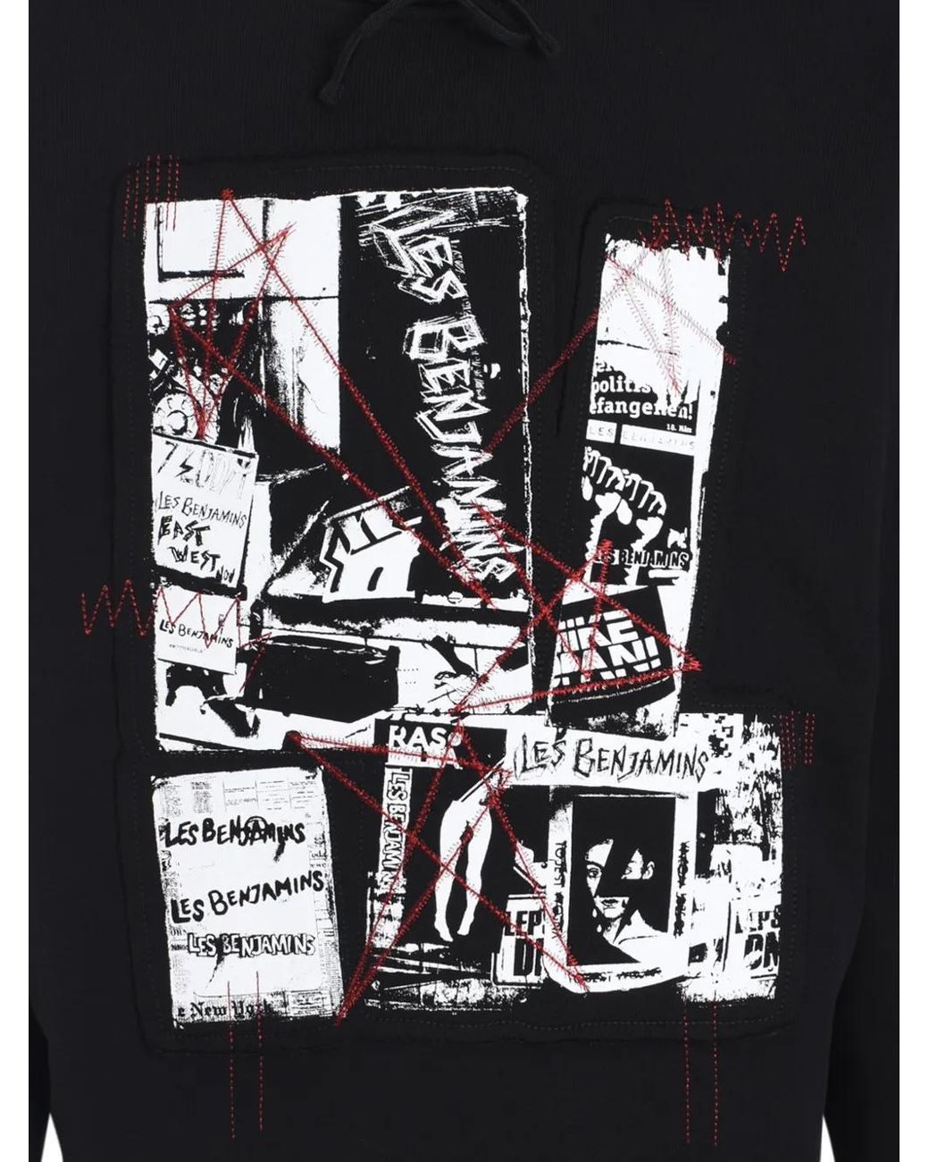 Les Benjamins Blue Graphic-Print Hoodie for men