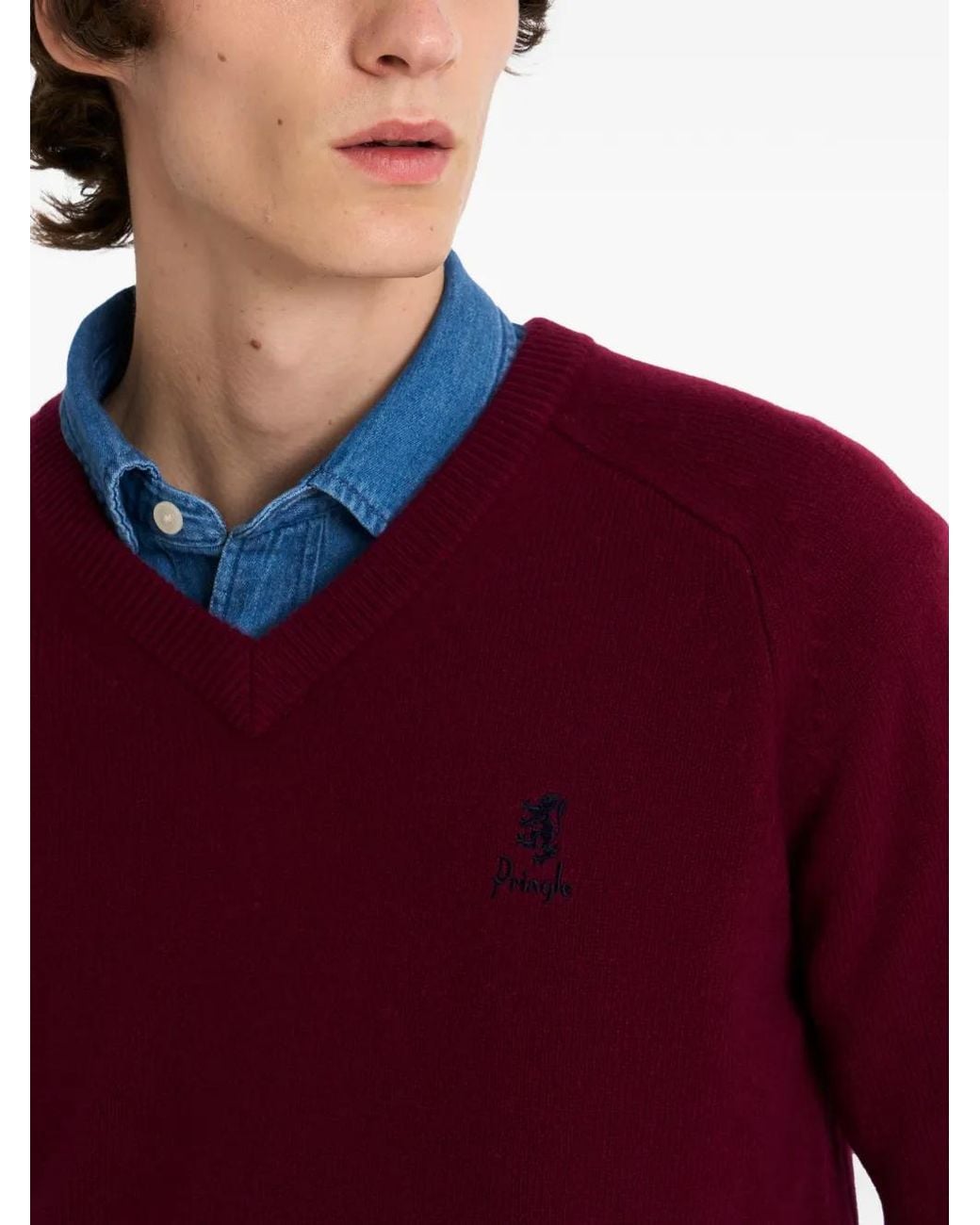 Pringle of Scotland Pullover mit V-Ausschnitt in Red für Herren