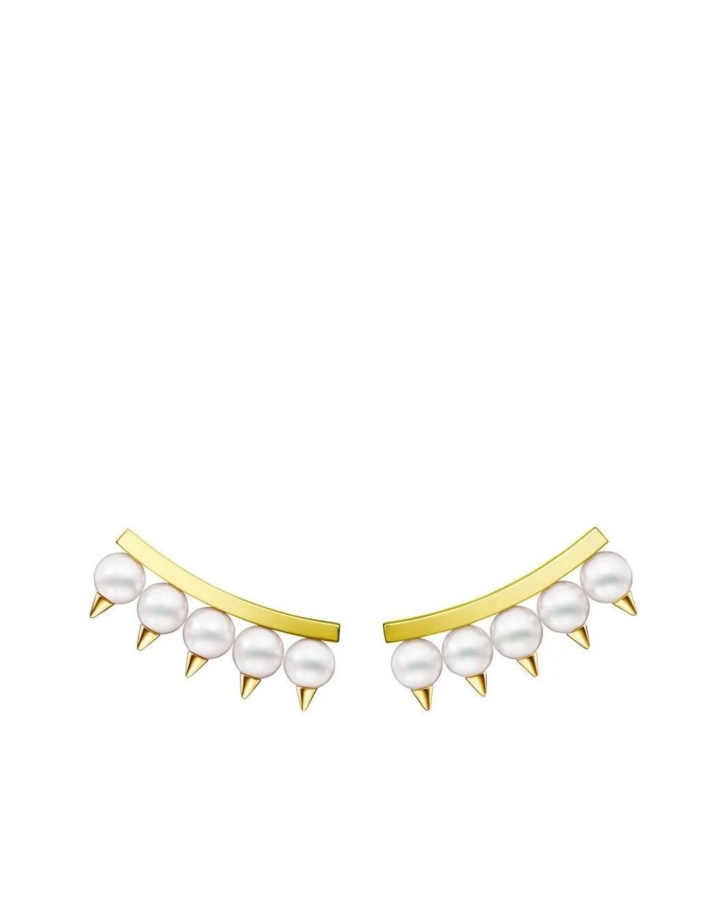Tasaki Metallic 18K Collection Line Danger Pearl Plus Earrings