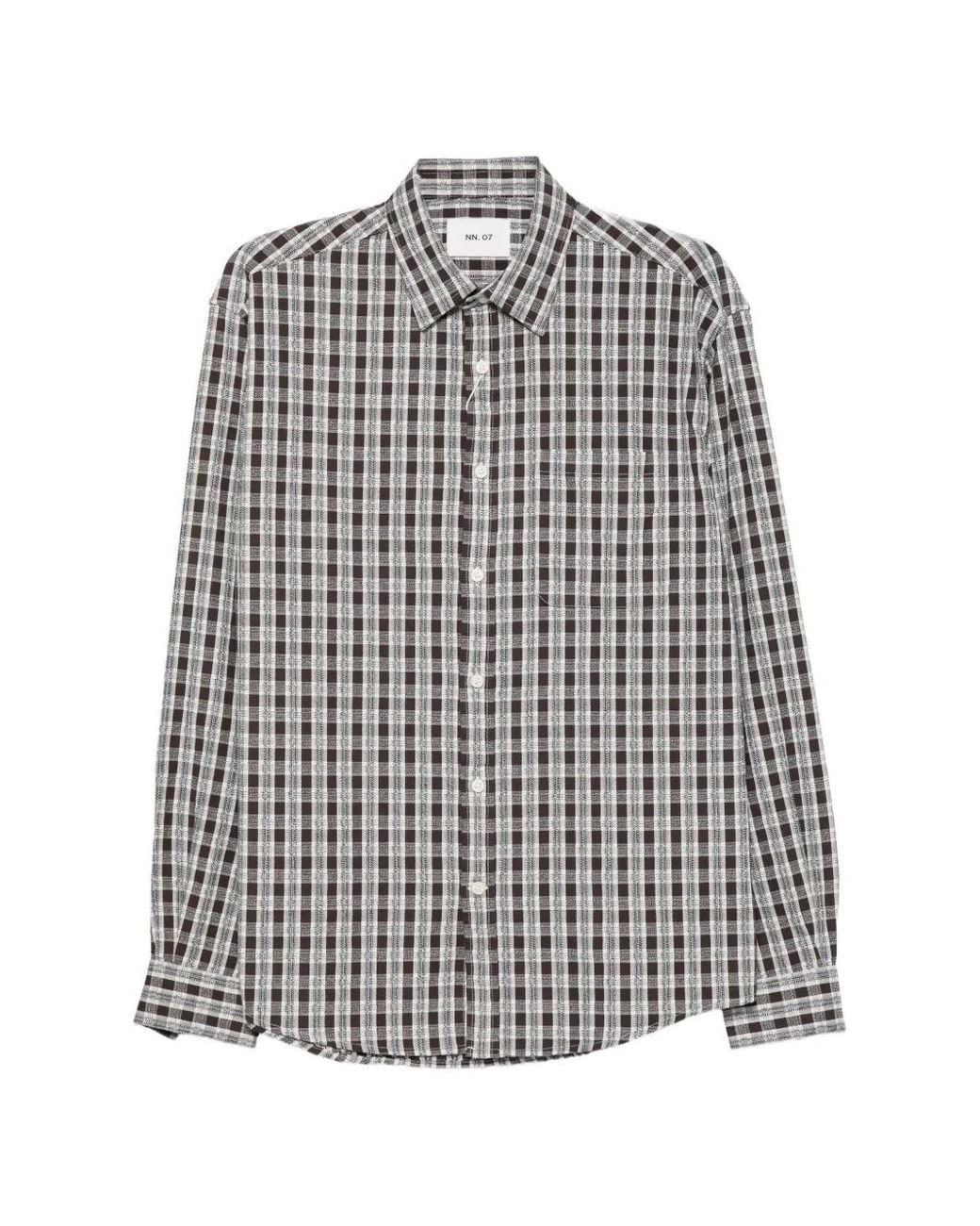 NN07 White Deon Check Shirt for men