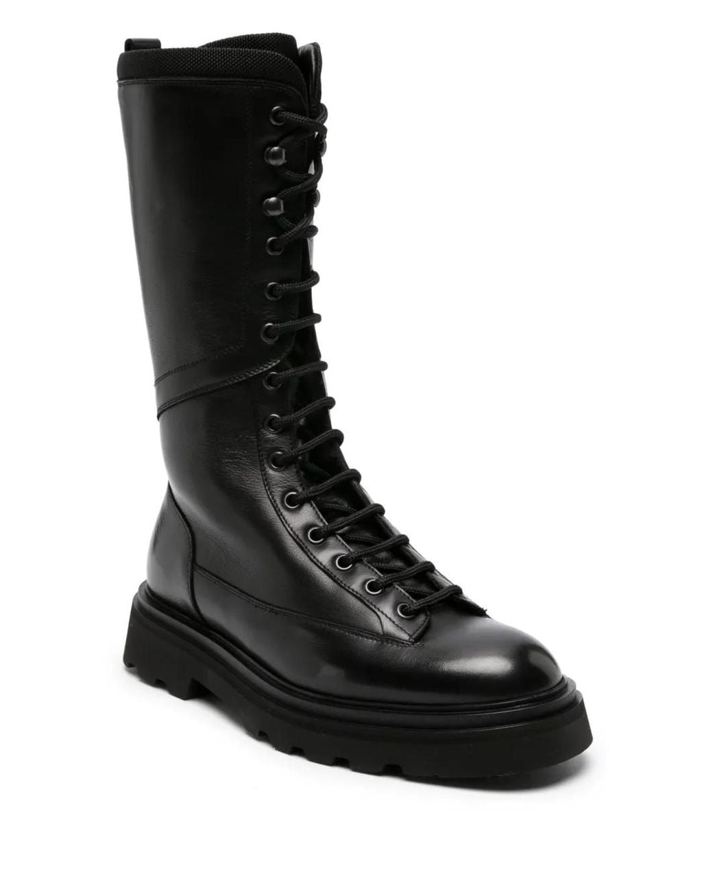 Doucal's Black Lace-Up Boots