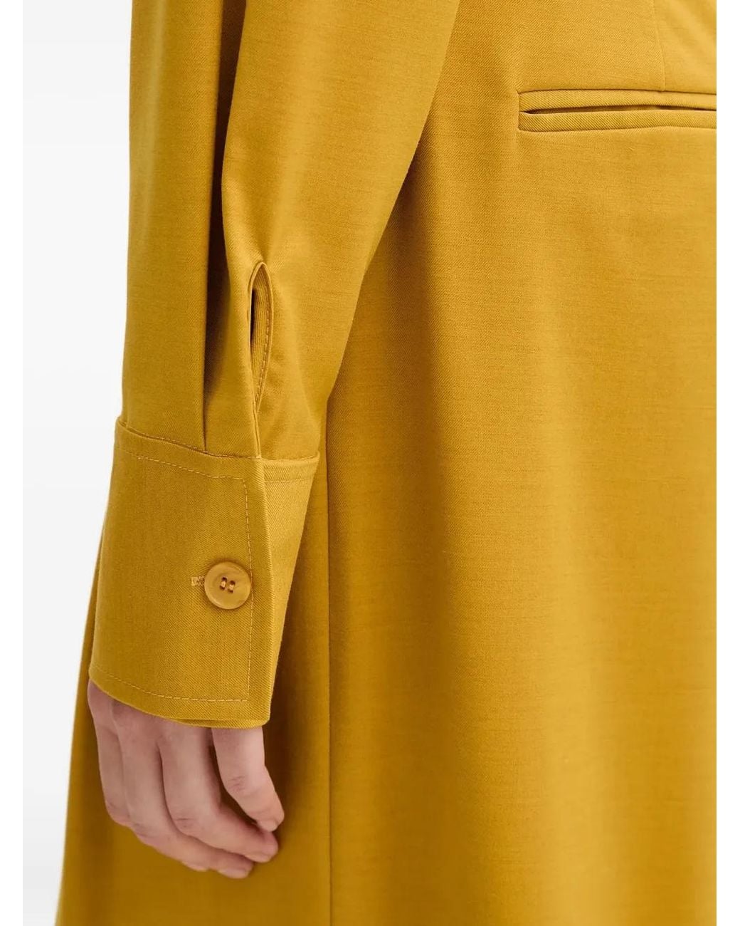 Isabelle Blanche Yellow Button-Up Classic-Collar Shirt