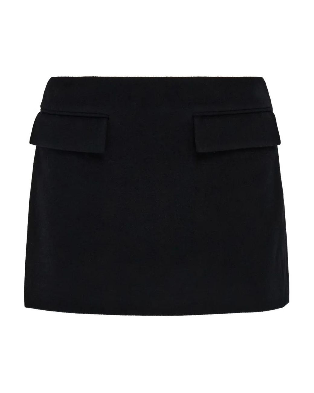 Ferragamo Black Flap-Pocket Mini Skirt