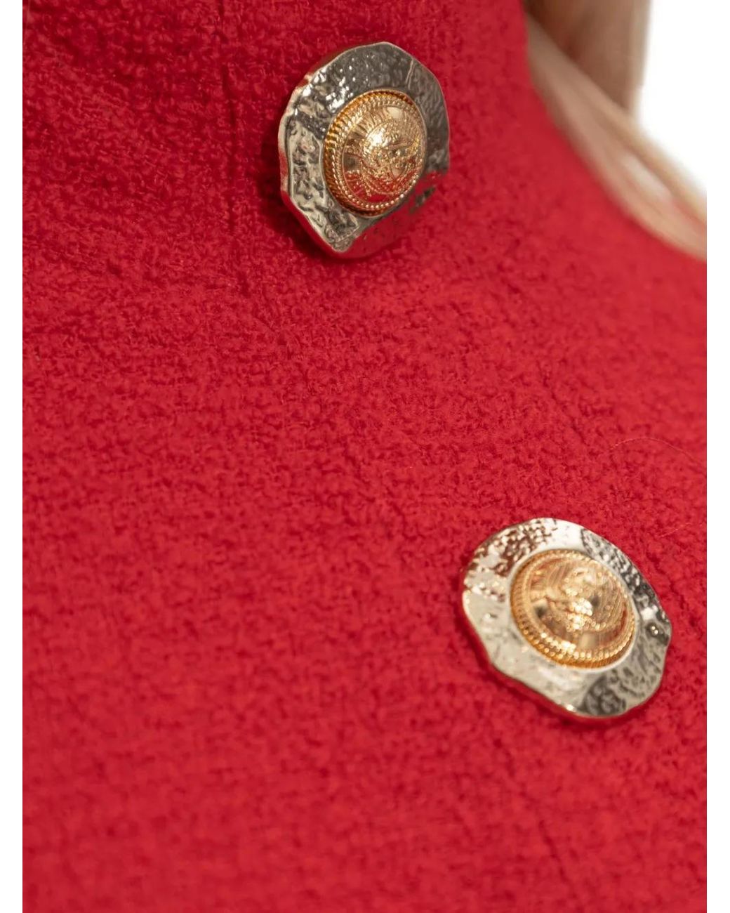 Top Con Cuello Alto Balmain de color Red