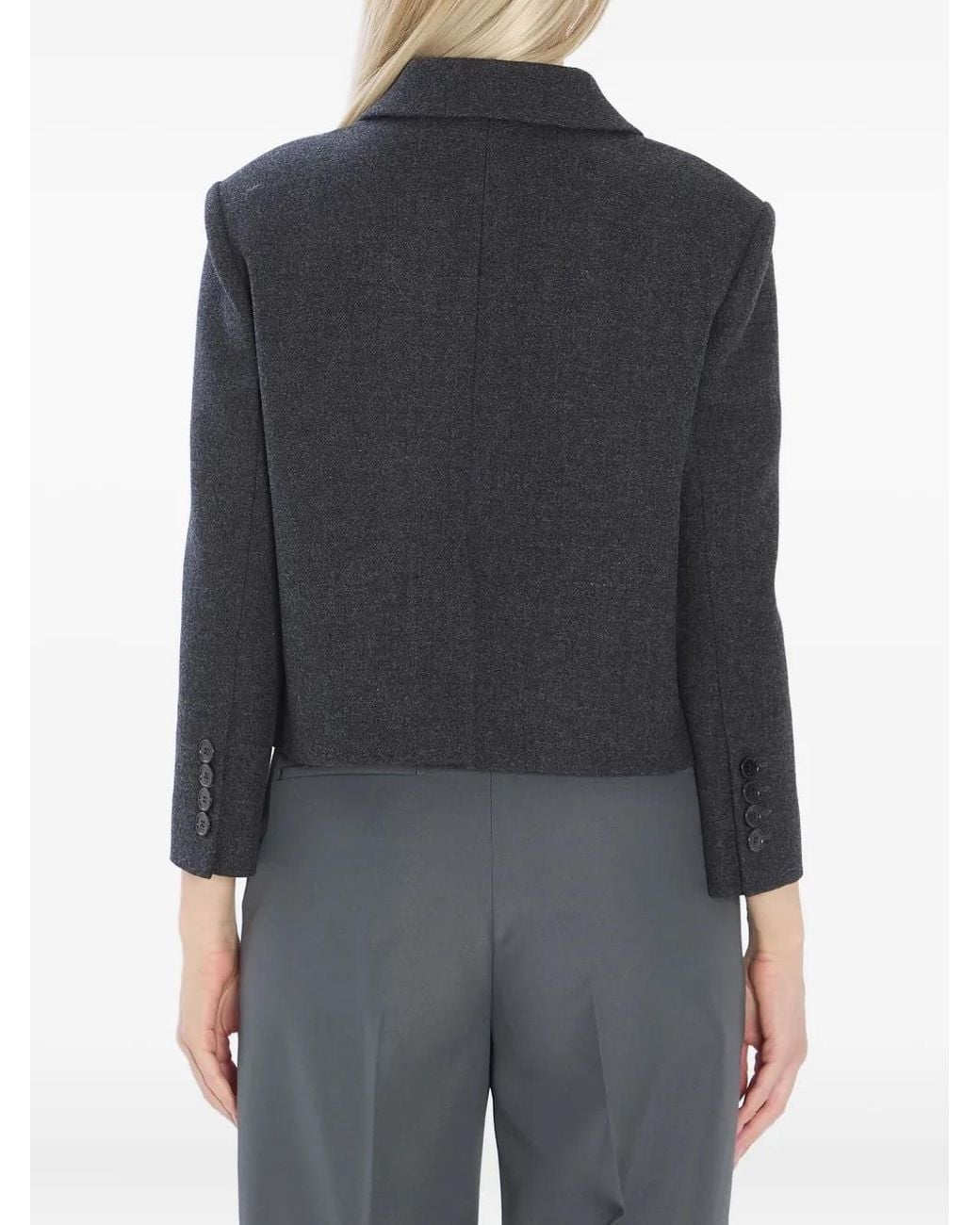 Gucci Gray Tailored Wool Jacket Featuring Cropped Fit