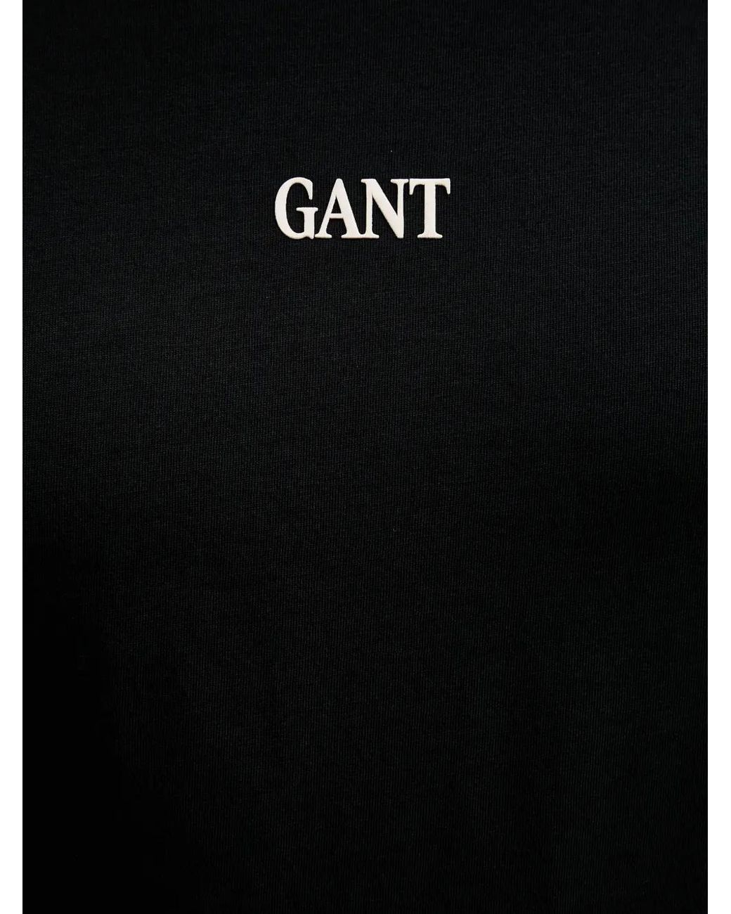 Gant Black Logo-Embroidered T-Shirt for men