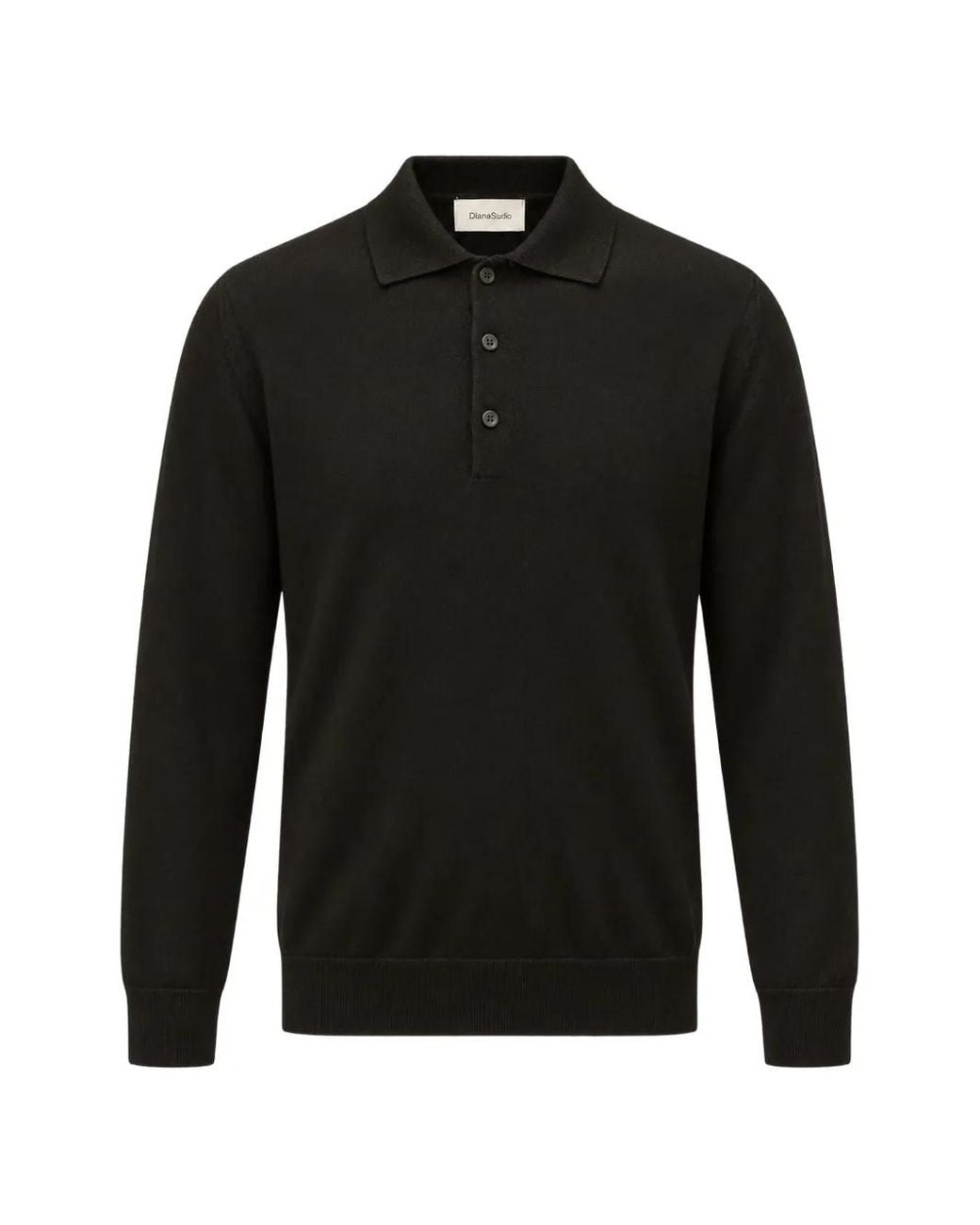 Diana Studio Black Button-Up Long-Sleeve Polo Shirt for men