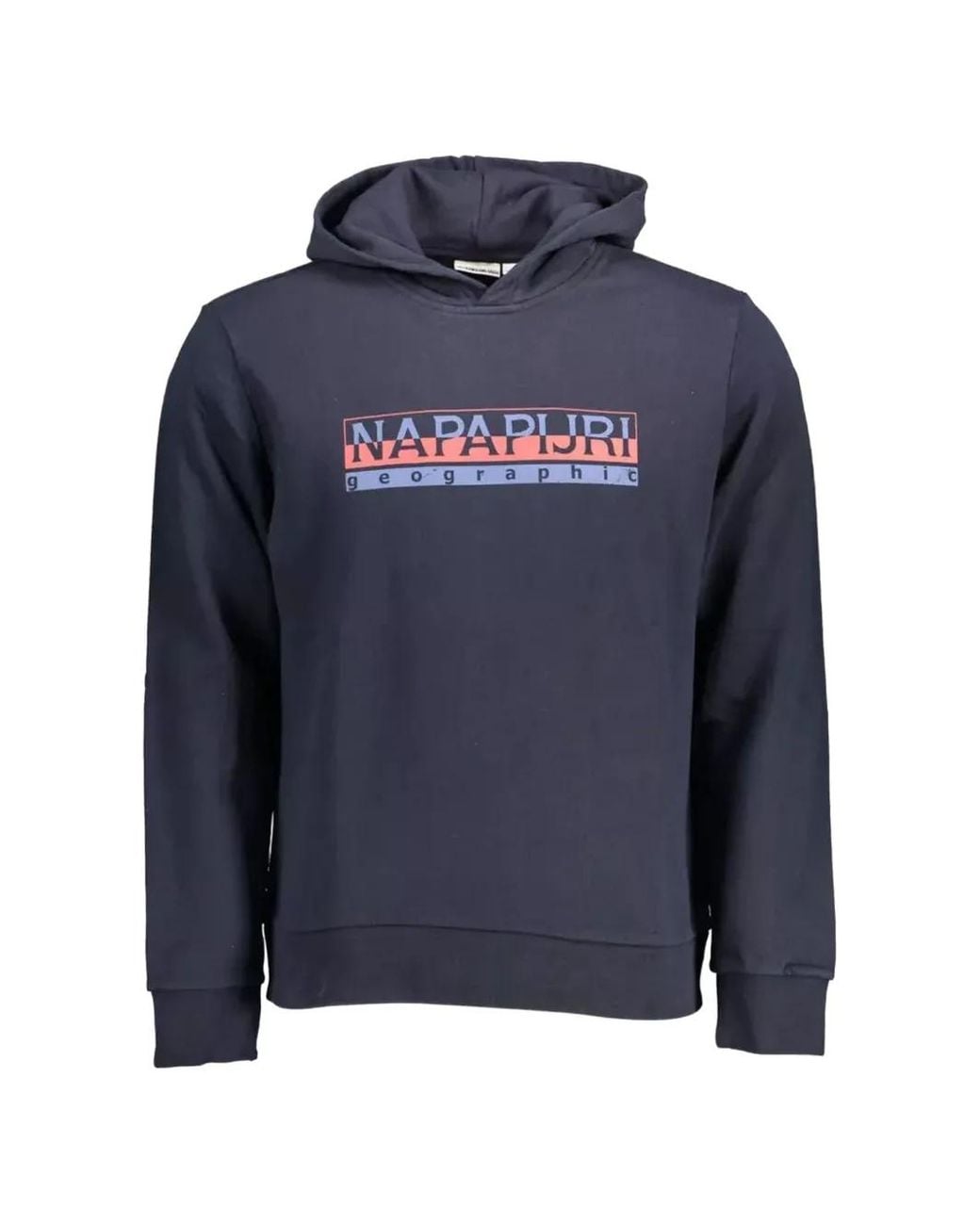 Napapijri Blue Logo-Print Hoodie for men