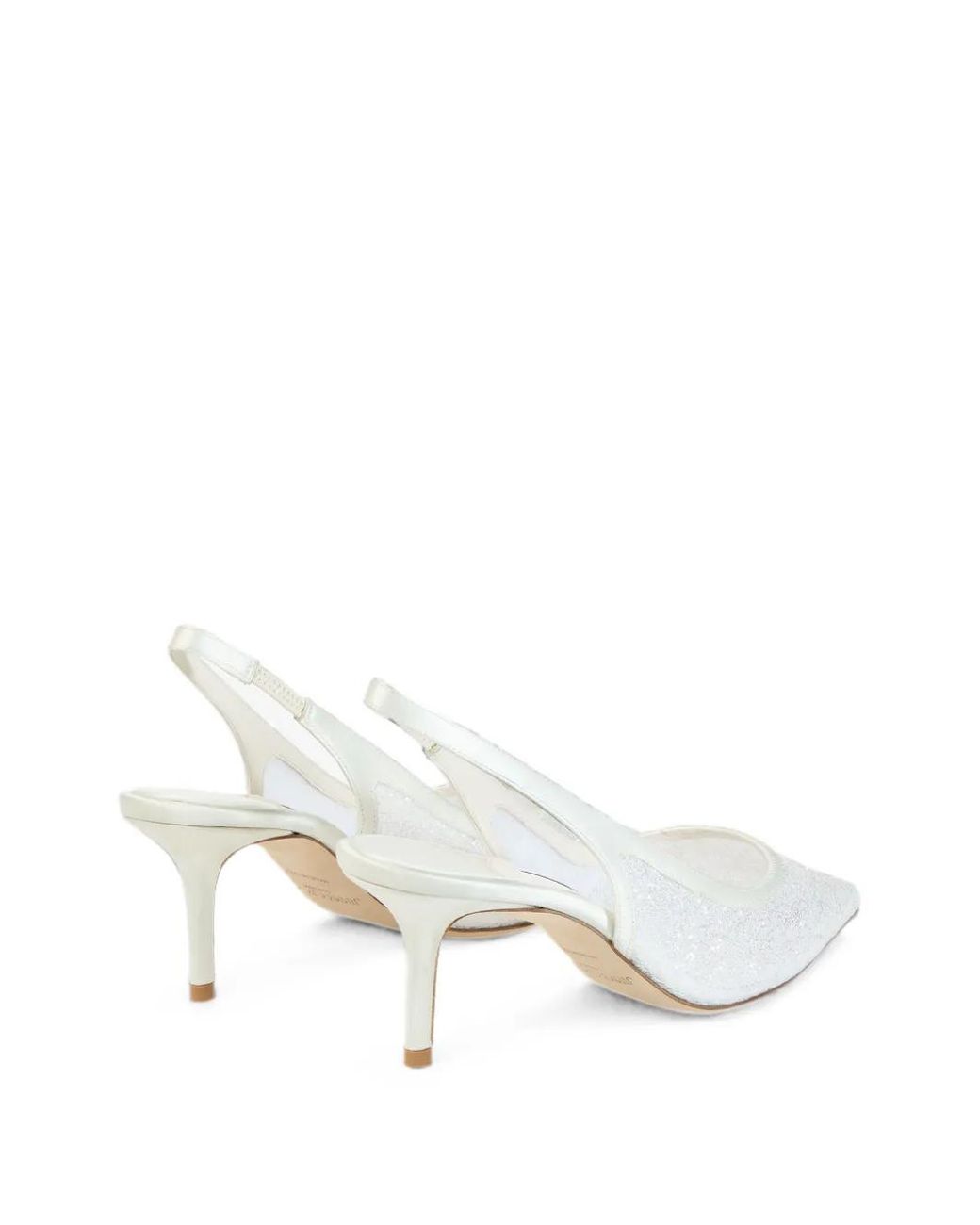 Jimmy Choo White Love Sling Back 65 Ivory Candyfloss Glitter Slingbacks Pumps