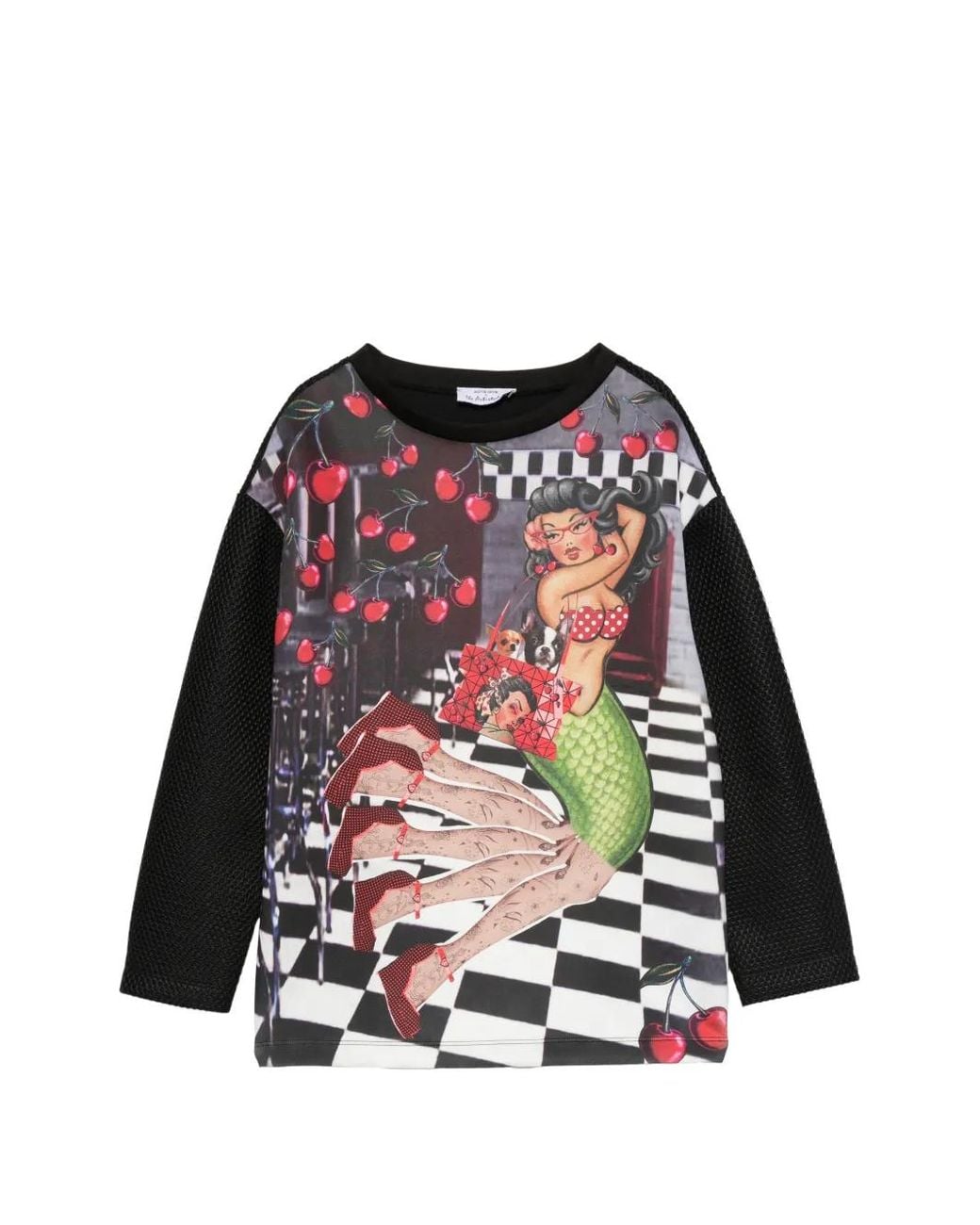 The Artistylist White Marmaid Graphic-Print Sweatshirt