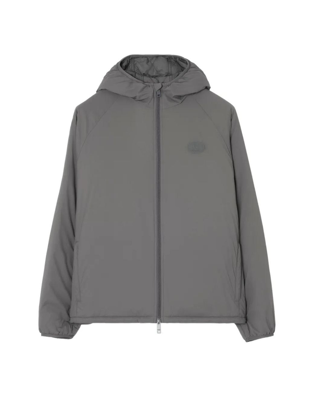 Burberry Gray Nylon Dunwich Hooded Jacket for men
