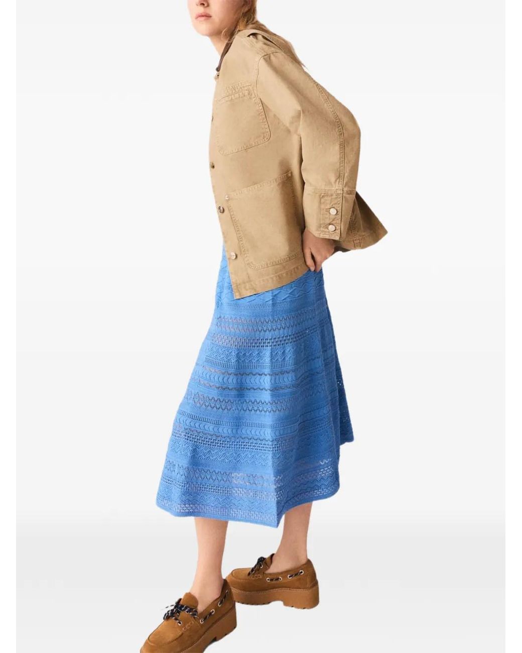 Maje Natural Patch-Pocket Denim Jacket