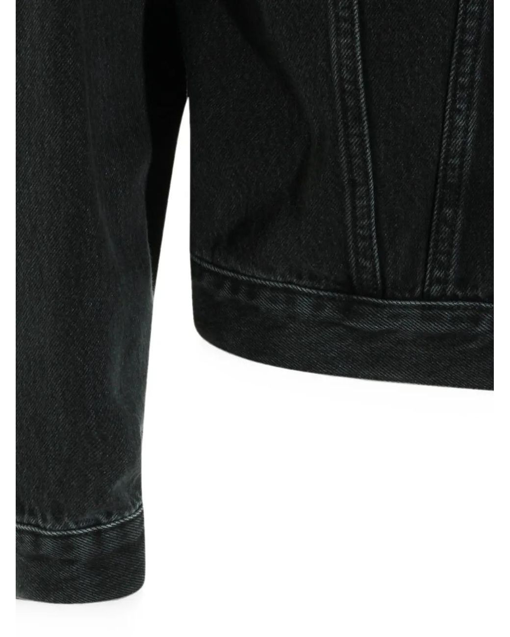 Canali Black Veste En Jean À Poches Plaquées for men