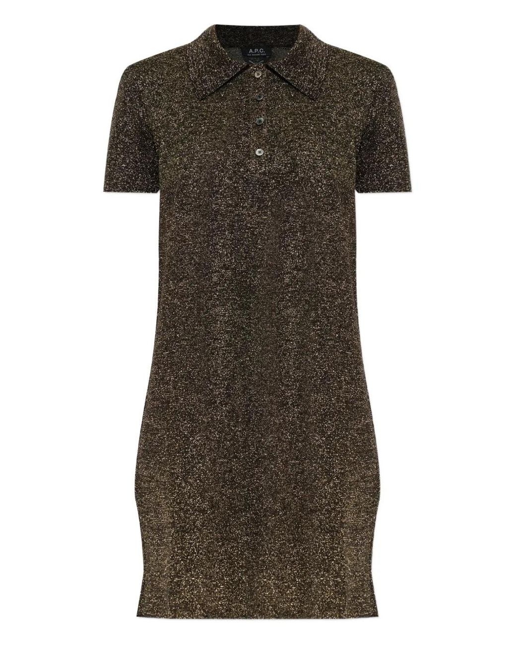 A.P.C. Green Minikleid Mit Geknöpftem Kragen