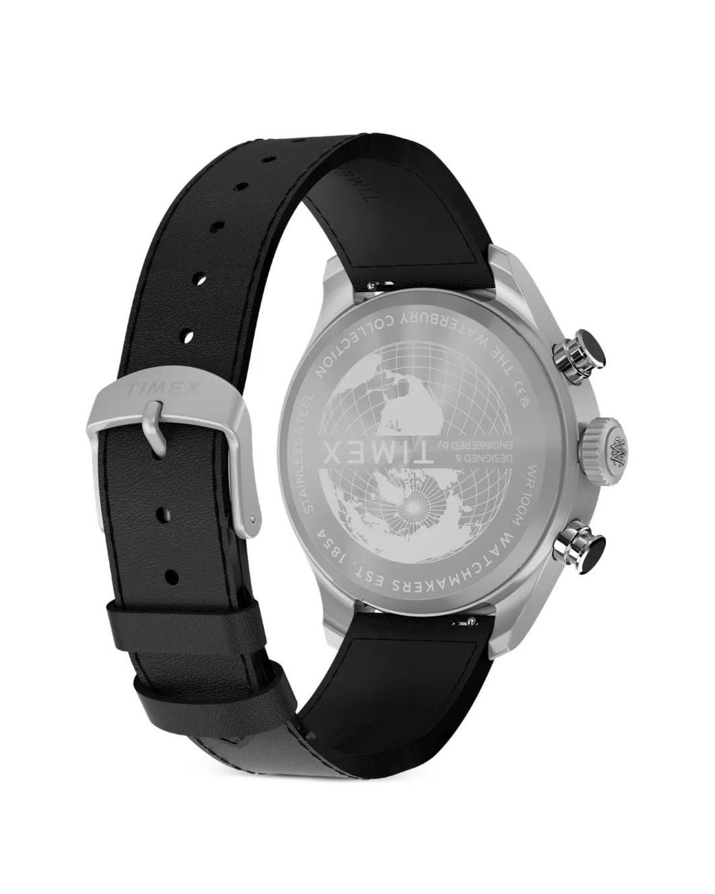 Timex Black Waterbury Ace Fly-Back Chronograph 43Mm Watch for men