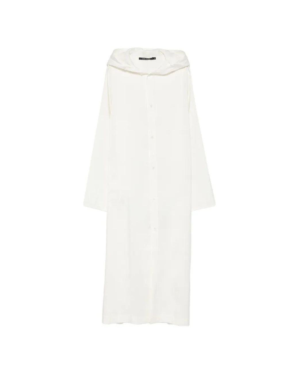 Sofie D'Hoore White Hooded Button-Up Midi Dress
