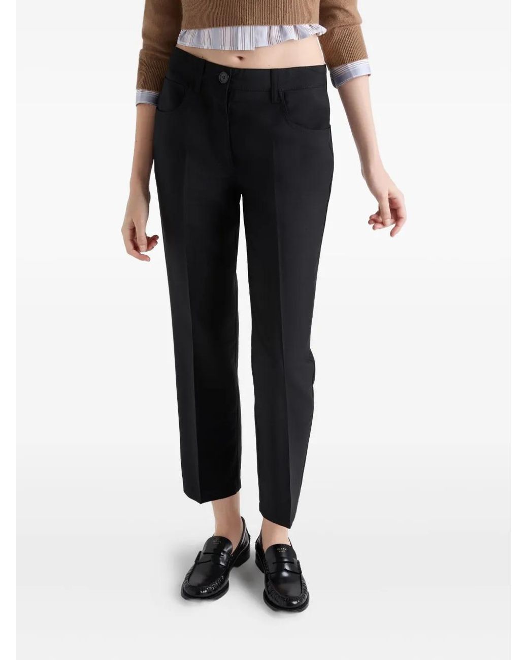 Prada Black Five-Pockets Wool Trousers