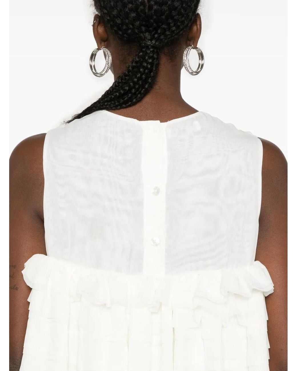 Baruni White Ruffled Mini Dress