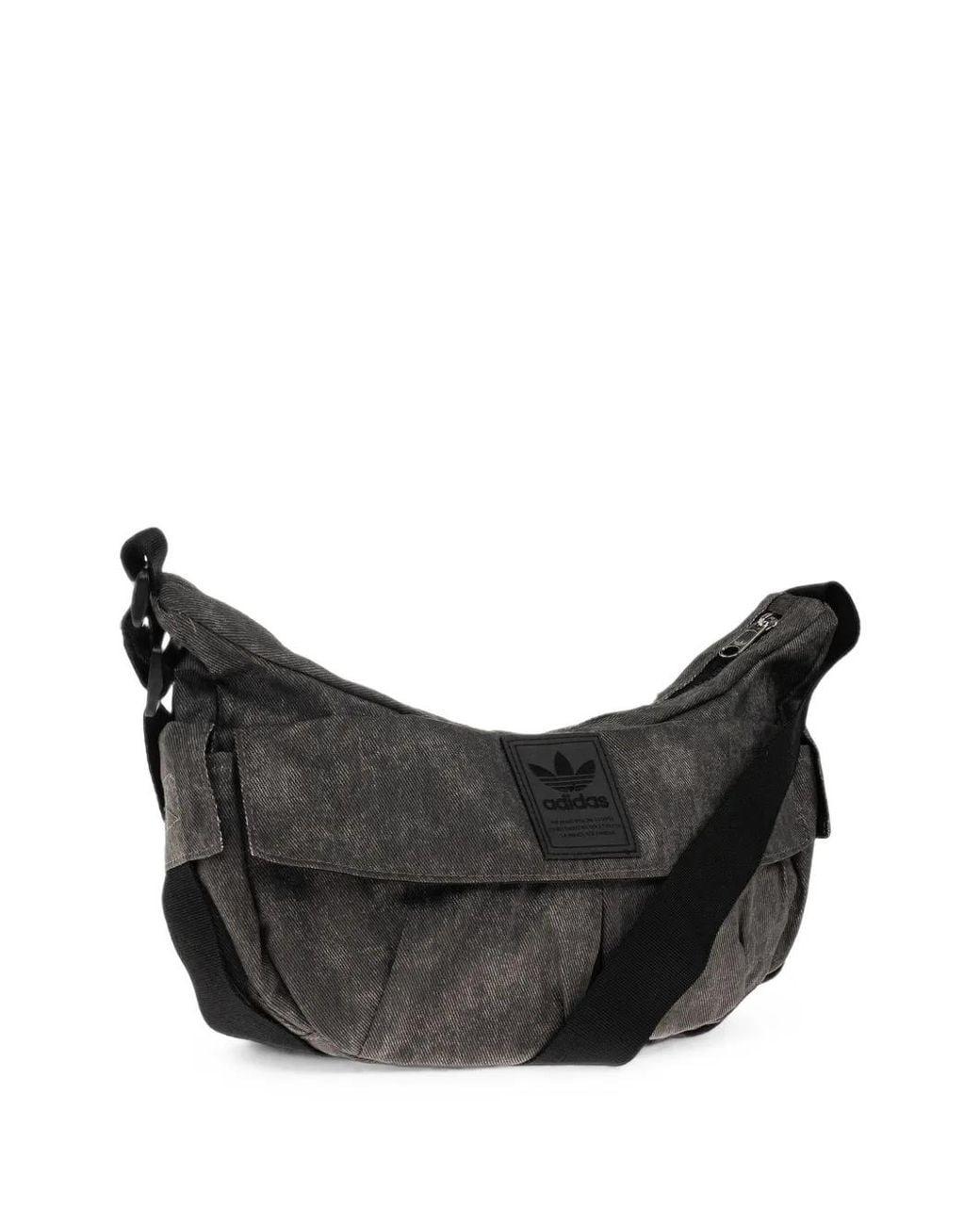 Adidas Black Kuriertasche Mit Logo-Patch
