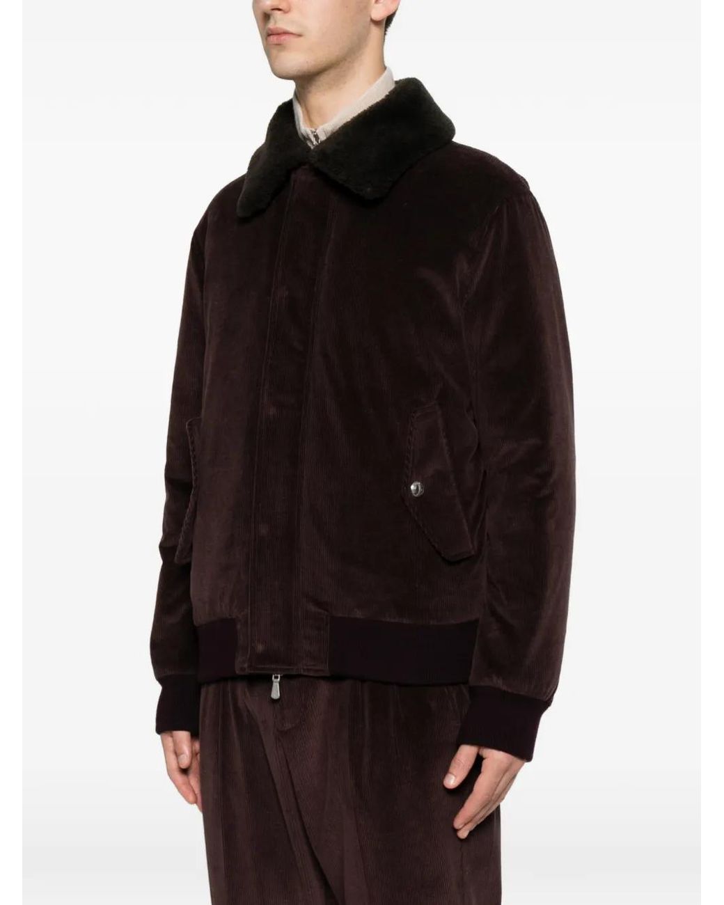 Eleventy Brown Corduroy-Effect Jacket for men